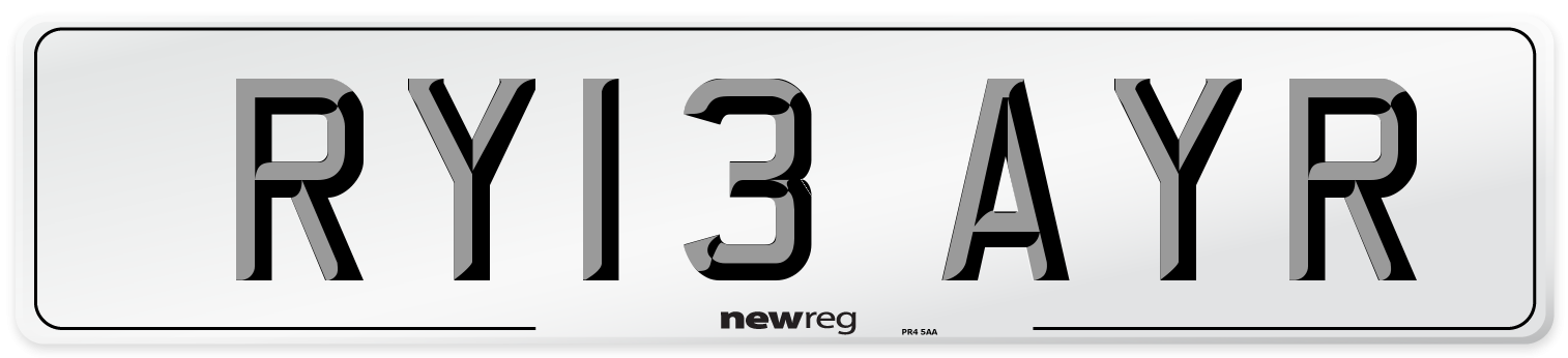 RY13 AYR Number Plate from New Reg